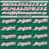 Custom Kelly Green Pink Pinstripe White Authentic Two Tone Baseball Jersey
