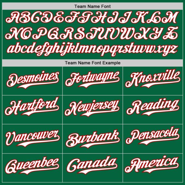 Custom Kelly Green Red Pinstripe White Authentic Two Tone Baseball Jersey