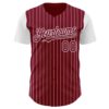 Custom Crimson White Pinstripe White Authentic Two Tone Baseball Jersey