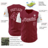 Custom Crimson White Pinstripe White Authentic Two Tone Baseball Jersey