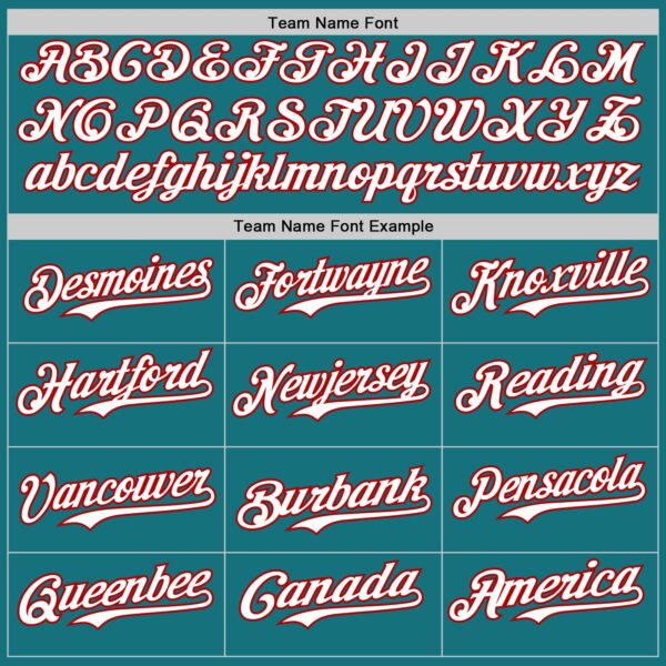 Custom Teal Red Pinstripe White Authentic Two Tone Baseball Jersey