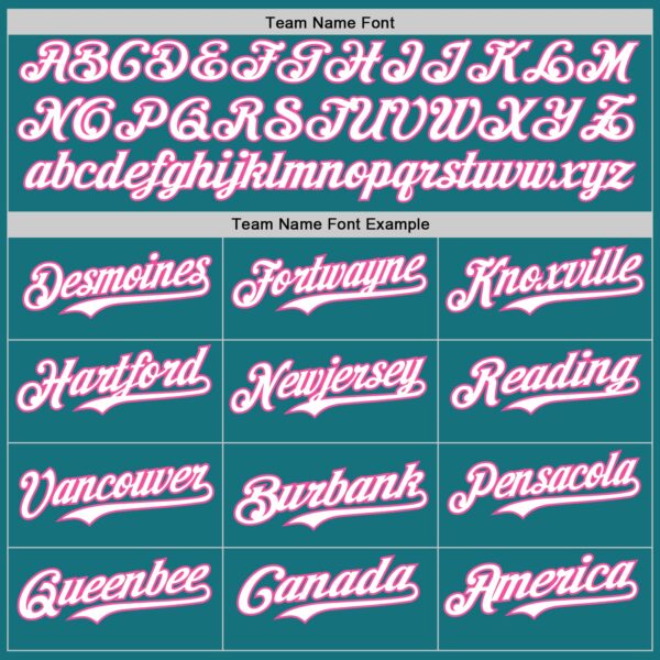 Custom Teal Pink Pinstripe White Authentic Two Tone Baseball Jersey