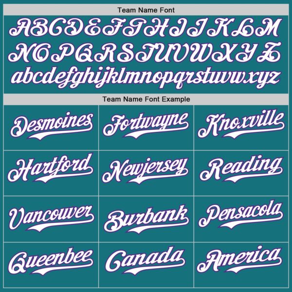 Custom Teal Purple Pinstripe White Authentic Two Tone Baseball Jersey