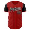 Custom Red Black Pinstripe White Authentic Two Tone Baseball Jersey