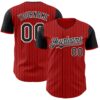 Custom Red Black Pinstripe White Authentic Two Tone Baseball Jersey