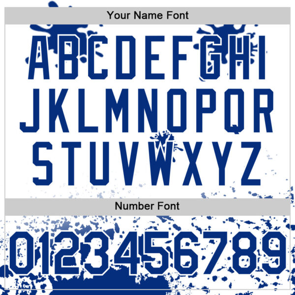 Custom White Royal Splatter Camo Two Tone Authentic Baseball Jersey