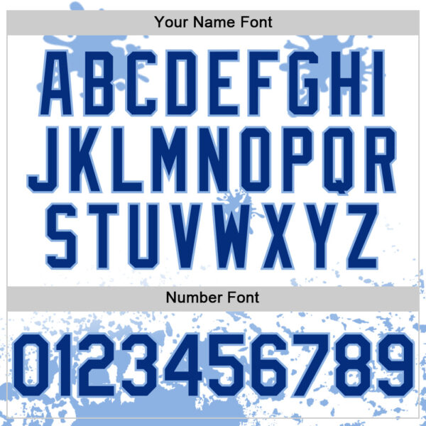 Custom White Royal-Light Blue Splatter Camo Two Tone Authentic Baseball Jersey