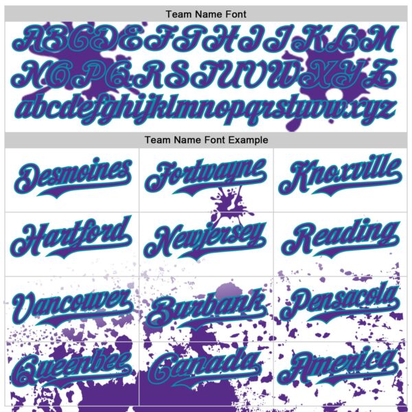 Custom White Purple Teal-Gray Splatter Camo Two Tone Authentic Baseball Jersey