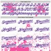 Custom White Purple Pink-Blue Splatter Camo Two Tone Authentic Baseball Jersey