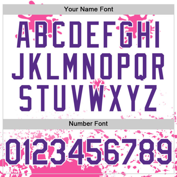 Custom White Purple Pink-Blue Splatter Camo Two Tone Authentic Baseball Jersey