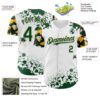 Custom White Green Cream-Yellow Splatter Camo Two Tone Authentic Baseball Jersey