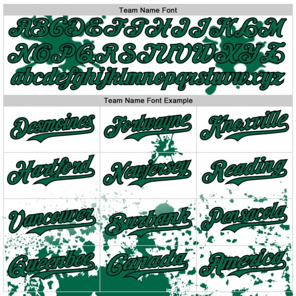 Custom White Kelly Green-Black Splatter Camo Two Tone Authentic Baseball Jersey