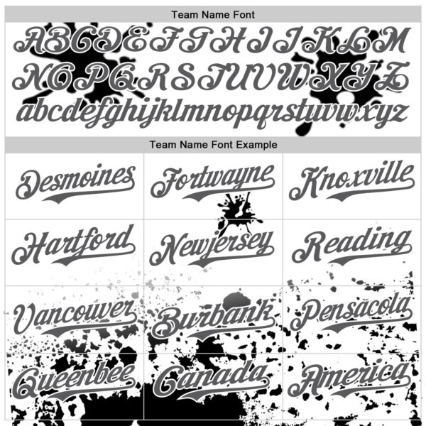 Custom White Steel Gray-Black Splatter Camo Two Tone Authentic Baseball Jersey