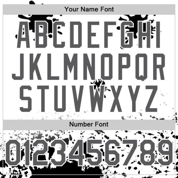 Custom White Steel Gray-Black Splatter Camo Two Tone Authentic Baseball Jersey