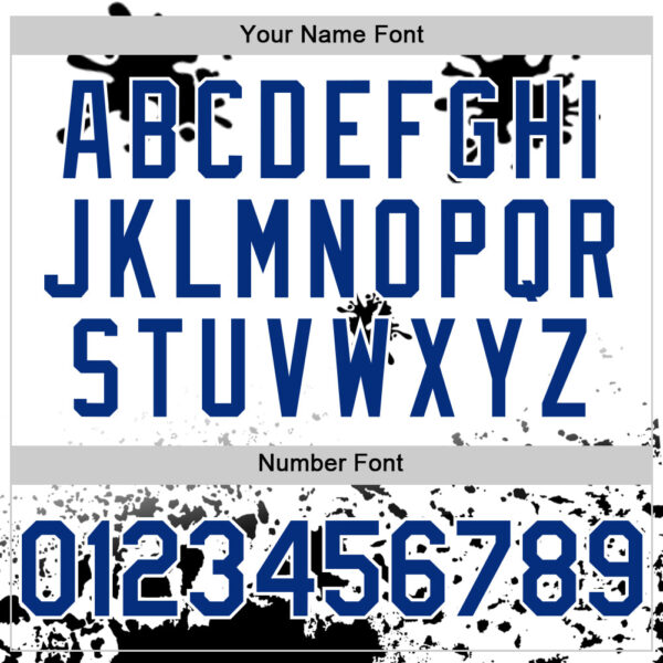 Custom White Royal-Black Splatter Camo Two Tone Authentic Baseball Jersey