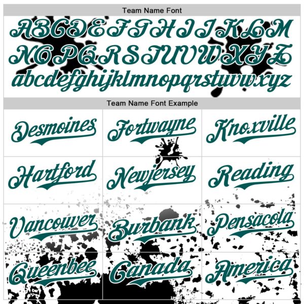 Custom White Midnight Green-Black Splatter Camo Two Tone Authentic Baseball Jersey