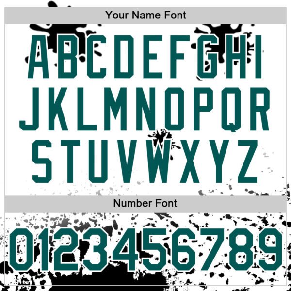 Custom White Midnight Green-Black Splatter Camo Two Tone Authentic Baseball Jersey