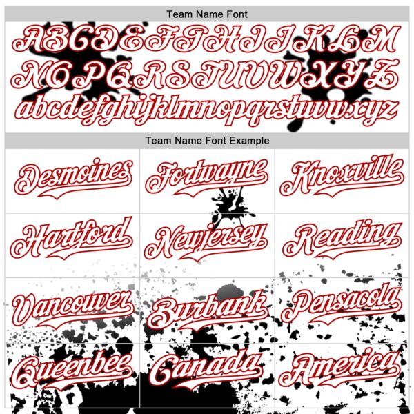 Custom White Red-Black Splatter Camo Two Tone Authentic Baseball Jersey