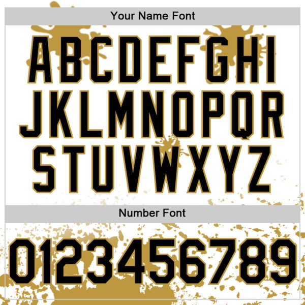 Custom White Black-Old Gold Splatter Camo Two Tone Authentic Baseball Jersey