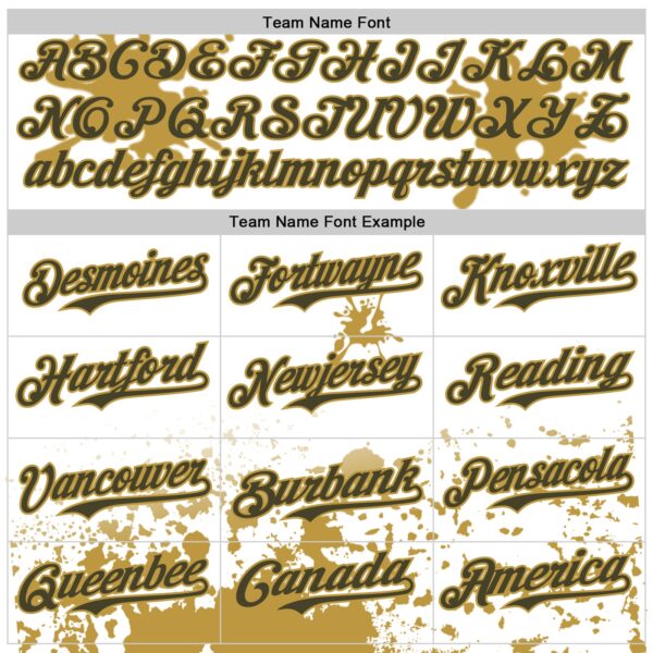 Custom White Olive-Old Gold Splatter Camo Two Tone Authentic Baseball Jersey