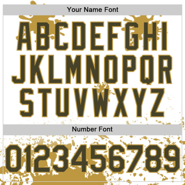 Custom White Olive-Old Gold Splatter Camo Two Tone Authentic Baseball Jersey