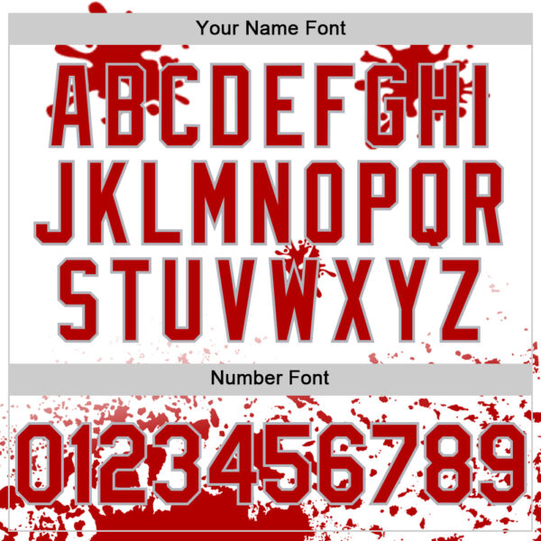 Custom White Red Gray-Black Splatter Camo Two Tone Authentic Baseball Jersey