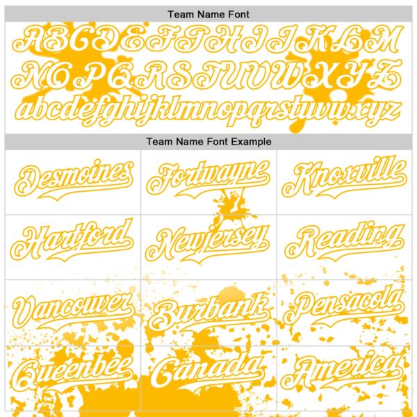 Custom White Gold Red-Black Splatter Camo Two Tone Authentic Baseball Jersey