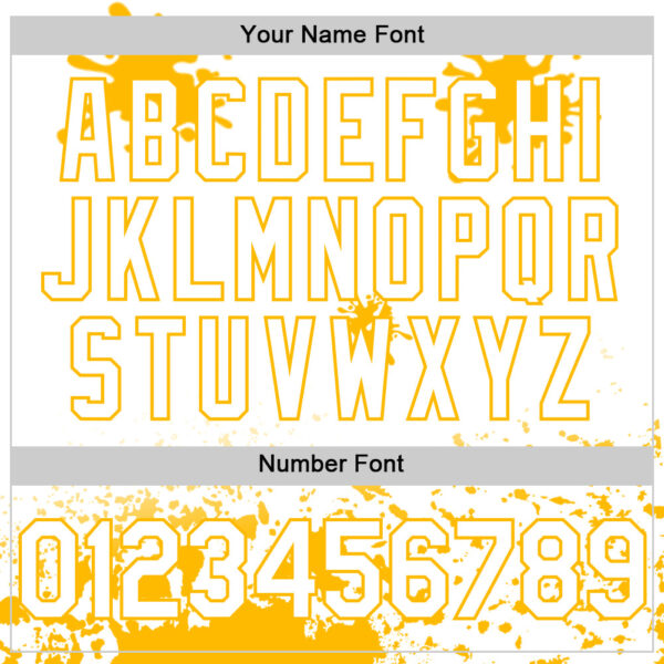 Custom White Gold Red-Black Splatter Camo Two Tone Authentic Baseball Jersey