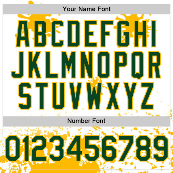 Custom White Green Gold-Red Splatter Camo Two Tone Authentic Baseball Jersey