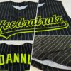 Custom Black Neon Green Pinstripe Neon Green Authentic Sleeveless Baseball Jersey