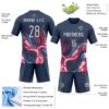 Custom Navy White Fluid Sublimation Volleyball Uniform Jersey