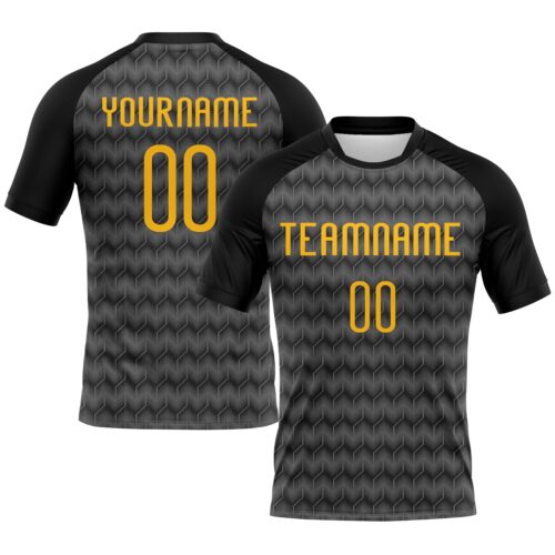 Volleyball0012 Custom Gray Gold-Black Geometric Shape Sublimation Volleyball Uniform Jersey
