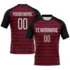 Custom Maroon White-Black Geometric Shape Sublimation Volleyball Uniform Jersey
