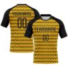 Custom Gold Black Geometric Shape Sublimation Volleyball Uniform Jersey