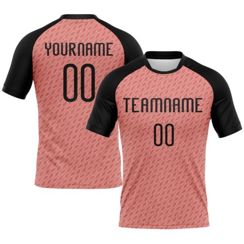Volleyball0016 Custom Light Pink Black-White Geometric Shape Sublimation Volleyball Uniform Jersey