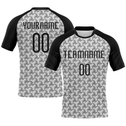 Volleyball0024 Custom White Black Geometric Shape Sublimation Volleyball Uniform Jersey