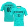 Custom Aqua Black Abstract Fragment Art Sublimation Volleyball Uniform Jersey