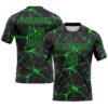 Volleyball0040 Custom Black Neon Green Abstract Network Sublimation Volleyball Uniform Jersey