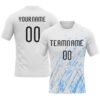 Custom White Black-Light Blue Splash Sublimation Volleyball Uniform Jersey
