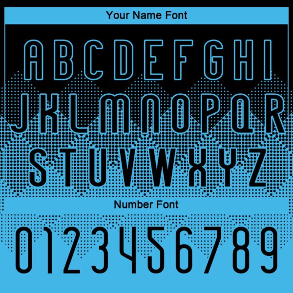 Custom Sky Blue Black Geometric Shape Sublimation Volleyball Uniform Jersey