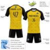 Custom Gold Black-White Geometric Shape Sublimation Volleyball Uniform Jersey