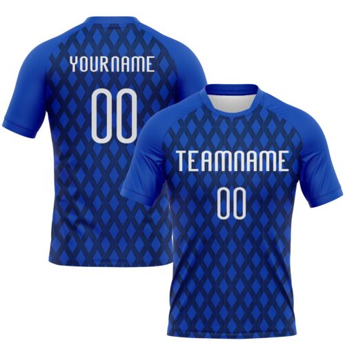 Volleyball0090 Custom Thunder Blue White-Black Geometric Shape Sublimation Volleyball Uniform Jersey