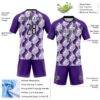 Custom Purple Black-White Geometric Shape Sublimation Volleyball Uniform Jersey