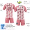 Custom Medium Pink Black-White Geometric Shape Sublimation Volleyball Uniform Jersey
