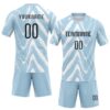 Custom Light Blue Black-White Fluid Sublimation Volleyball Uniform Jersey