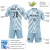 Custom Light Blue Black-White Fluid Sublimation Volleyball Uniform Jersey