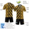 Custom Old Gold Black Fluid Sublimation Volleyball Uniform Jersey