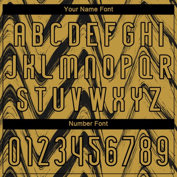 Custom Old Gold Black Fluid Sublimation Volleyball Uniform Jersey