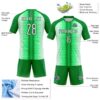 Custom Kelly Green White-Black Abstract Lines Sublimation Volleyball Uniform Jersey