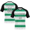 Custom White Black-Kelly Green Abstract Shape Sublimation Volleyball Uniform Jersey